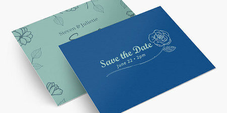10 Handmade Save The Date Cards With Envelopes - Pink Modern Design, Personalised