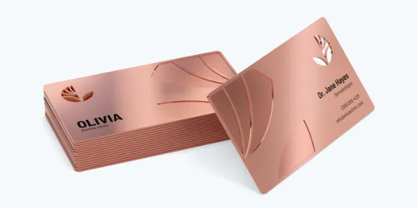 Rose Gold  Metal Business Cards
