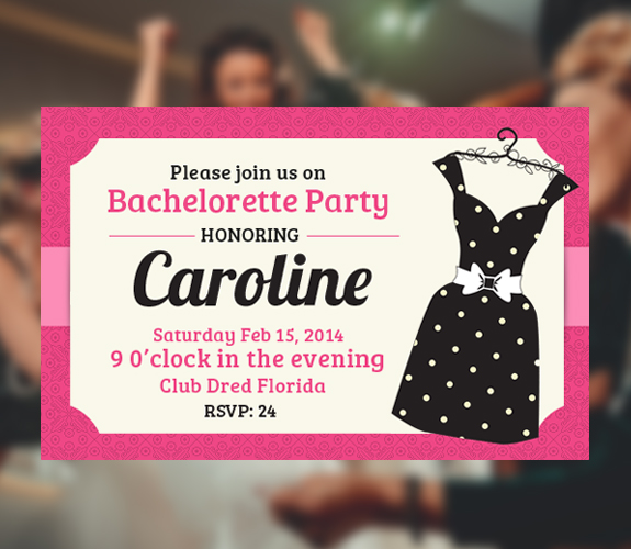 open lace back dress Rockabilly Halloween Invitation